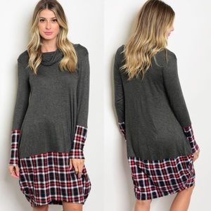 3 PACK | CHARCOAL PLAID DRESS
